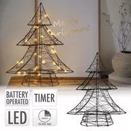 Ozdoby bożonarodzeniowe - Choinka dekoracyjna LED 40 cm czarna metalowa z ciepłymi białymi diodami LED - miniaturka - grafika 1