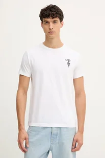 Trussardi t-shirt bawełniany męski kolor biały z aplikacją G0278200050N - Koszulki męskie - miniaturka - grafika 1
