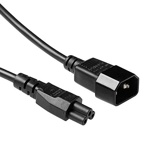 ACT AK5433 kabel sieciowy, 3-biegunowy, 1 m, wtyczka C14 na kabel C5, kabel zasilający typu F, przedłużacz do urządzeń zimnych, kolor czarny