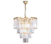 Lampy sufitowe - Brilagi - LED Żyrandol kryształowy na łańcuchu MOZART 5xE14/40W/230V złoty - miniaturka - grafika 1