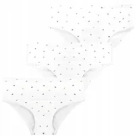 Majtki damskie - 3X MAJTKI BAWEŁNIANE FIGI DAMSKIE GŁADKIE KLASYCZNE BIAŁE KWIATKI MORAJ 5XL - miniaturka - grafika 1