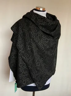Czarny Szal Do Sukienki Pogrzeb Żałoba Ponczo Plus Size Xxxxxl - Moda i Uroda OUTLET - miniaturka - grafika 1