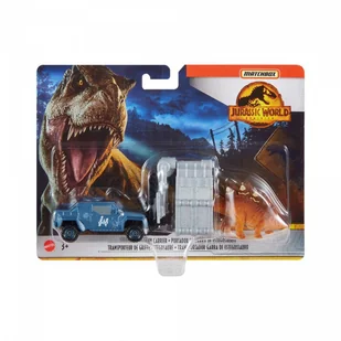 Pojazd Matchbox Jurassic World Transporter Dinozaurów Stegosaurus Claw Carrier - Samochody i pojazdy dla dzieci - miniaturka - grafika 1