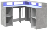 Biurka - Duże narożne biurko komputerowe z LED szarość betonu Z4-G97 - miniaturka - grafika 1