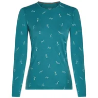Koszulki sportowe damskie - Damska koszulka Icebreaker Women Merino 200 Oasis LS Crewe Snow Day Rozmiar: S / Kolor: jasnoniebieski - miniaturka - grafika 1
