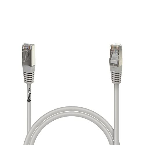 Waytex 32050 Kabel sieciowy RJ45 Cat 5e FTP 100MHz kolorowy ekranowany - kompatybilny z PC, routerem, modem, przełącznikami konsoli do gier, TV, wzmacniacz sieciowy - 0,50m, szary