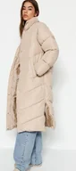 Kurtki damskie - TRENDYOL DAMSKA KURTKA PUCHOWA BEŻOWA DŁUGA L Y5D - miniaturka - grafika 1