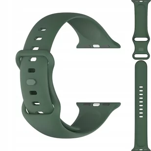 Pasek Bizon Strap Watch Silicone do Apple Watch 42/44/45/49 mm, ciemnozielony - Akcesoria do smartwatchy - miniaturka - grafika 1
