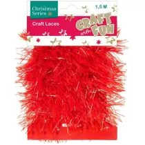 Craft with Fun Łańcuch czerwony 1,5m - Ozdoby bożonarodzeniowe - miniaturka - grafika 2