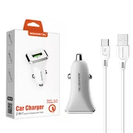 Ładowarki samochodowe - Ładowarka Samochodowa 3A + Kabel Typ-C Biała Somostel 3100Mah Sms-A43 Quick Charge Usb-C Qc 3.0 - miniaturka - grafika 1