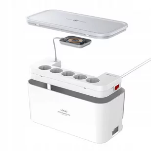 Listwa zasilająca z organizerem, 5x AC, 3x USB, LDNIO SN5309W, 2500W (biała) - Listwy zasilające - miniaturka - grafika 1