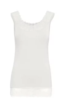 Koszulki i topy damskie - Cream Florence Top damski, Biały (Chalk 60034), XS - grafika 1