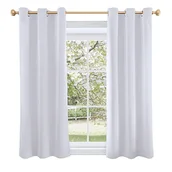 Firany i zasłony dla dzieci - Sun Zero Riley dziecięca sypialnia zaciemniająca zasłona z przelotkami, 100 cm x 150 cm, biała - miniaturka - grafika 1