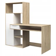 Biurka dla dzieci - Biurko Z Regałem nowoczesne biały dąb sonoma 163 cm x 155 cm Function - miniaturka - grafika 1