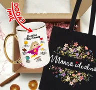 Kubki - Zestaw prezentowy dla mamy na Dzień Mamy z życzeniami oraz imieniem na kubku - BLONDYNKA - miniaturka - grafika 1