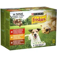 Mokra karma dla psów - Friskies ADULT Wołowina Kurczak Jagnięcina Sos (12x100g) - miniaturka - grafika 1