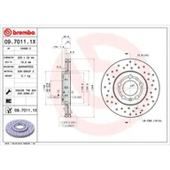 Tarcze hamulcowe - Tarcza hamulcowa BREMBO 09.7011.1X - miniaturka - grafika 1