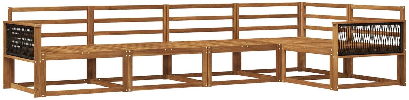 vidaXL Zestaw sof na zewnątrz 5 pcs naturalny Lite Drewno Akacji