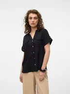 Bluzki damskie - Vero Moda Bluzka w kolorze czarnym - miniaturka - grafika 1