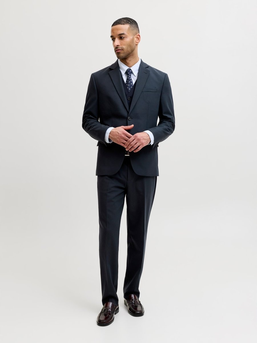 JACKJONES GRANATOWY GARNITUR MĘSKI SLIM Z WEŁNĄ 48 16FA