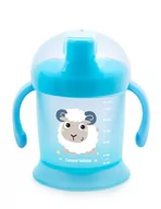 Bidony dla dzieci - Kubek Niekapek Z Uchwytami Stabilny 200Ml Od 9Mca Życia Niebieski Z Owieczką - miniaturka - grafika 1