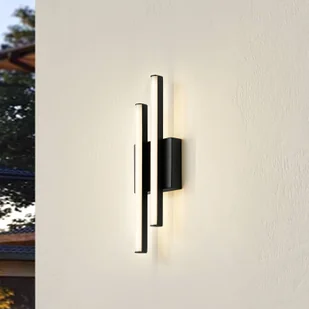 Lindby kinkiet zewnętrzny LED Abelia, czarny, aluminium, stal nierdzewna - Lampy ogrodowe - miniaturka - grafika 1