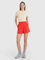 Spodenki damskie - 4F Spodenki dresowe damskie - czerwone L - miniaturka - grafika 1