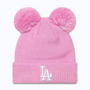 Czapka zimowa damska New Era Wmns Double Pom La Dodgers pastel pink - Czapki damskie - miniaturka - grafika 1