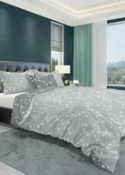 Pościel - Faro Pościel bawełniana 160x200 szara grafitowa gałązki kwiatki 007 Fashion 23 - miniaturka - grafika 1