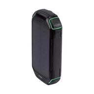 Powerbanki - Power Bank V-TAC 30000mAh Czarny, Solarny, Ładowanie Bezprzewodowe SZYBKI 20W 2xUSB V-TAC VT-33333 - miniaturka - grafika 1