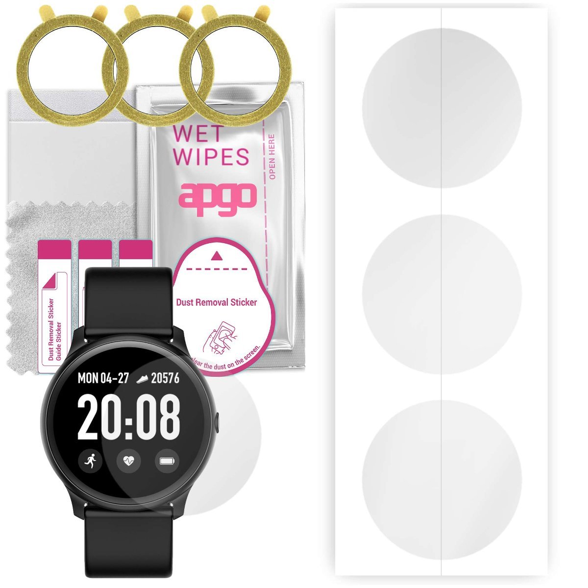 3x Folia hydrożelowa do Maxcom Fit FW32 Neon - apgo Smartwatch Hydrogel Protection Ochrona na ekran smartwatcha