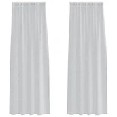 Zasłony - vidaXL Zasłony z zasłonami 2 pcs Jasny szary 140 x 260 cm Poliester - miniaturka - grafika 1