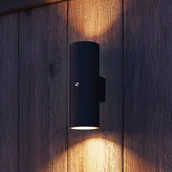 Lampy ogrodowe - Calex Kinkiet zewnętrzny Pavia GU10, up/down, czarny, czujnik - miniaturka - grafika 1