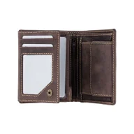 Portfele - Mały portfel męski Visconti Nubuk V-708 RFID - brązowy ciemny - miniaturka - grafika 1