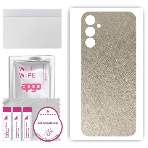 folia naklejka skórka strukturalna na TYŁ do Samsung Galaxy Jump3 - Tytan Srebrny - apgo SKINS