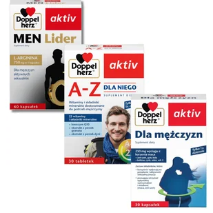 Doppelherz® aktiv A-Z Dla Niego + Doppelherz® aktiv Men Lider + Doppelherz® aktiv Dla mężczyzn ZESTAW - Suplementy diety - miniaturka - grafika 1