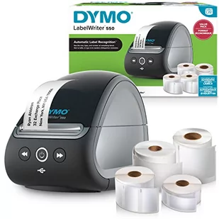 Drukarka etykiet DYMO LabelWriter 550 i etykiety | 2 x etykiety uniwersalne LW (łącznie 1320) | 1 x etykiety do identyfikatorów LW (300 w rolce) | 2-stykowa wtyczka UE - Etykiety do drukarek - miniaturka - grafika 1