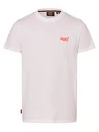 Koszulki męskie - Superdry Koszulka męska Mężczyźni Bawełna biały jednolity, M - miniaturka - grafika 1
