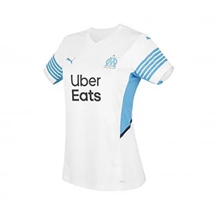 PUMA PUMA Damska koszulka Om Home Shirt replika damska z logo sponsora Puma White-Bleu Azur L 759298 - Koszulki i topy damskie - miniaturka - grafika 1