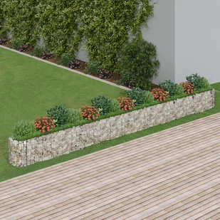 vidaXL Podwyższona donica gabionowa, galwanizowane żelazo 610x50x50 cm - Donice - miniaturka - grafika 1