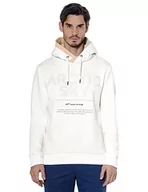 Bluzy męskie - Street One MEN Męska bluza z kapturem, D302202, biała (Broken White), M, Broken White, M - miniaturka - grafika 1