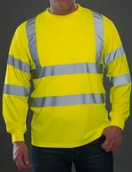 Bluzy męskie - YOKO męska bluza odblaskowa Hi Vis z długim rękawem HVJ420 Yellow Hi-Vis Yellow XXL - miniaturka - grafika 1