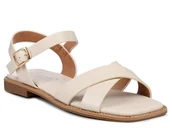 Sandały damskie - Sandały damskie płaskie beżowe buty na lato S.Barski KV27-003-39 - miniaturka - grafika 1