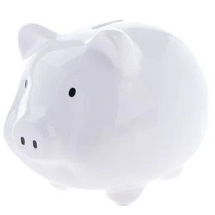 Skarbonka urodziny na napiwki ceramika świnka biel - Skarbonki - miniaturka - grafika 1