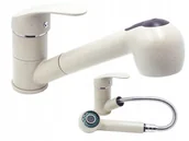 Baterie kuchenne - Hand Beżowa Bateria Kuchenna Z Wyciąganą Wylewką - miniaturka - grafika 1