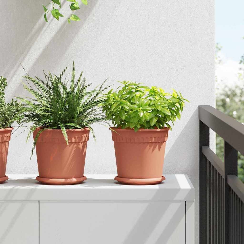vidaXL Okrągła doniczka na kwiaty 24 pcs Czerwony ceglasty