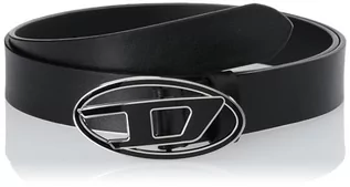 Paski - Diesel Oval D Logo B-1DR 25 Unisex Dorosły Pasek, Czarny, 75 Unisex, Czarny - grafika 1