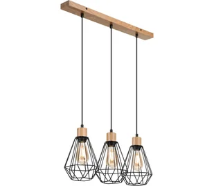 Brilagi - Żyrandol na lince WOODY BASKET 3xE27/60W/230V dąb - Lampy sufitowe - miniaturka - grafika 1