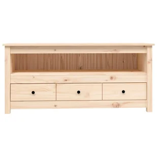 Lumarko Szafka pod telewizor, 114x35x52 cm, lite drewno sosnowe - Szafki RTV - miniaturka - grafika 7