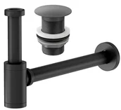 Umywalki - Syfon Umywalkowy Czarny Mosiężny+Klik Klak Bp - miniaturka - grafika 1